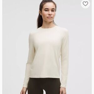 NWT lululemon size 2 classic fit cotton blend long sleeve shirt in bone